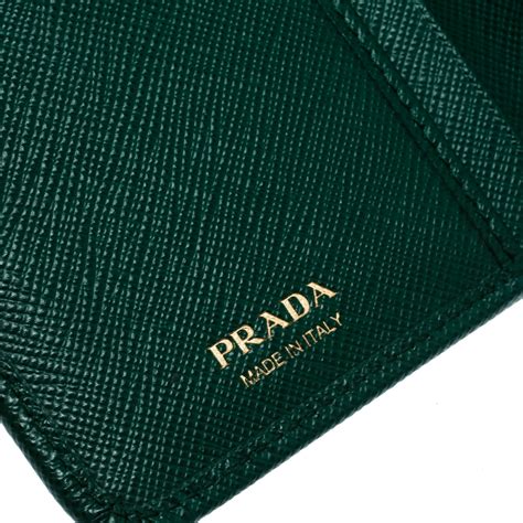 green prada saffiano wallet|authentic Prada saffiano leather wallet.